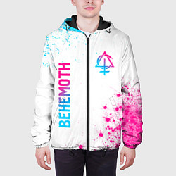 Куртка с капюшоном мужская Behemoth neon gradient style: надпись, символ, цвет: 3D-черный — фото 2