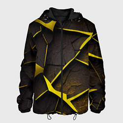 Куртка с капюшоном мужская Угольные разломы, цвет: 3D-черный
