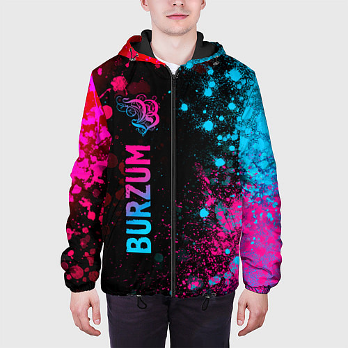 Мужская куртка Burzum - neon gradient: по-вертикали / 3D-Черный – фото 3