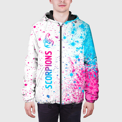 Мужская куртка Scorpions neon gradient style: по-вертикали / 3D-Черный – фото 3