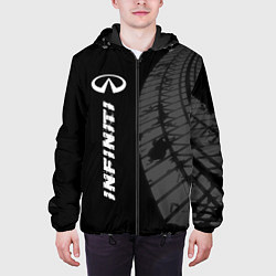 Куртка с капюшоном мужская Infiniti speed на темном фоне со следами шин: по-в, цвет: 3D-черный — фото 2