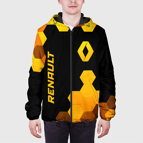 Мужская куртка Renault - gold gradient: надпись, символ / 3D-Черный – фото 3
