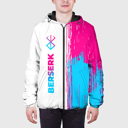 Мужская куртка Berserk neon gradient style: по-вертикали / 3D-Черный – фото 3