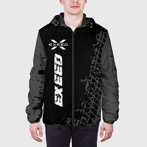 Мужская куртка Exeed speed на темном фоне со следами шин: по-верт / 3D-Черный – фото 3