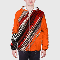 Куртка с капюшоном мужская Киберпанк модерн линии, цвет: 3D-белый — фото 2