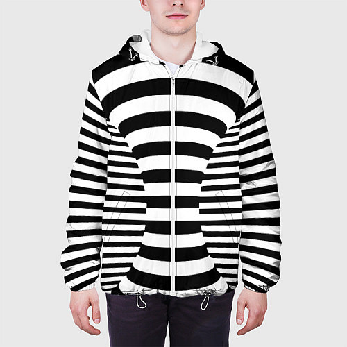 Мужская куртка Черно-белая иллюзия / 3D-Белый – фото 3