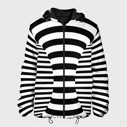 Куртка с капюшоном мужская Черно-белая иллюзия, цвет: 3D-черный