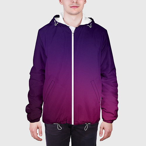 Мужская куртка Малиновый градиент / 3D-Белый – фото 3