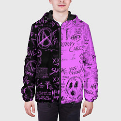 Куртка с капюшоном мужская Dead inside purple black, цвет: 3D-черный — фото 2