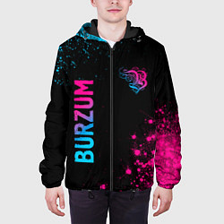 Куртка с капюшоном мужская Burzum - neon gradient: надпись, символ, цвет: 3D-черный — фото 2