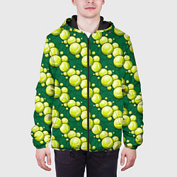 Куртка с капюшоном мужская Большой теннис - мячики, цвет: 3D-черный — фото 2