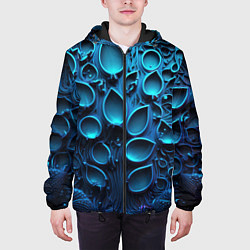 Куртка с капюшоном мужская Космические плиты, цвет: 3D-черный — фото 2