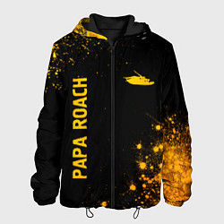 Куртка с капюшоном мужская Papa Roach - gold gradient: надпись, символ, цвет: 3D-черный