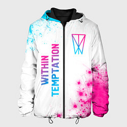 Куртка с капюшоном мужская Within Temptation neon gradient style: надпись, си, цвет: 3D-черный