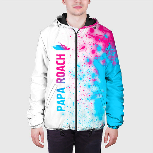 Мужская куртка Papa Roach neon gradient style: по-вертикали / 3D-Черный – фото 3