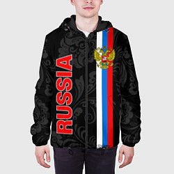 Куртка с капюшоном мужская Russia black style, цвет: 3D-черный — фото 2