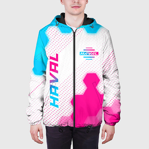 Мужская куртка Haval neon gradient style: надпись, символ / 3D-Черный – фото 3