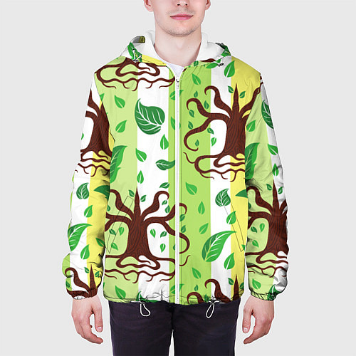 Мужская куртка Корни и деревья / 3D-Белый – фото 3