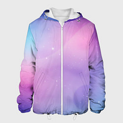 Куртка с капюшоном мужская Градиентовый космос, цвет: 3D-белый