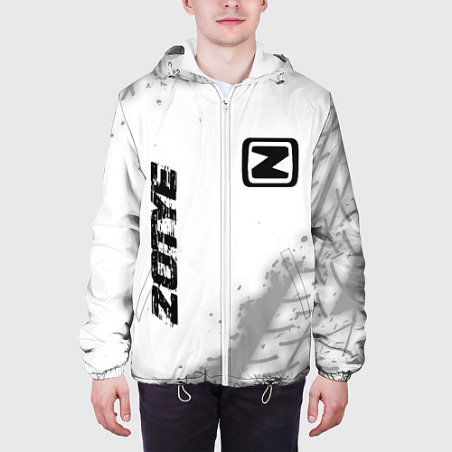 Мужская куртка Zotye speed на светлом фоне со следами шин: надпис / 3D-Белый – фото 3
