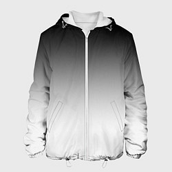 Куртка с капюшоном мужская Black and white gradient, цвет: 3D-белый