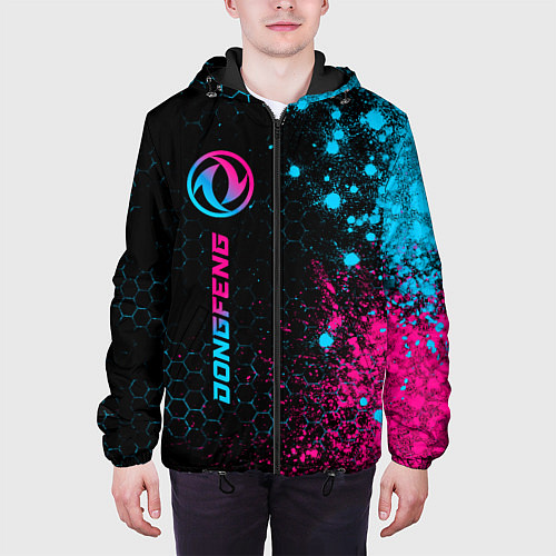 Мужская куртка Dongfeng - neon gradient: по-вертикали / 3D-Черный – фото 3