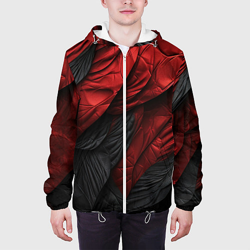 Мужская куртка Red black texture / 3D-Белый – фото 3