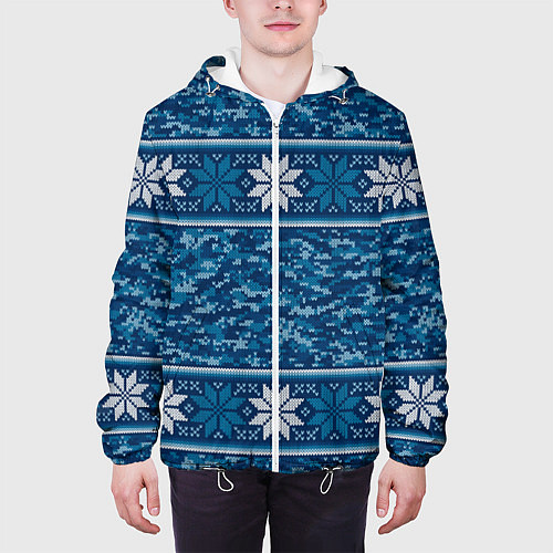 Мужская куртка Камуфляжный свитер - алатырь / 3D-Белый – фото 3