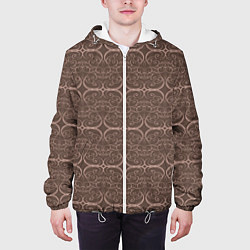 Куртка с капюшоном мужская Brown tracery, цвет: 3D-белый — фото 2