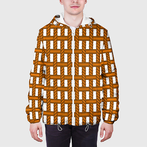 Мужская куртка Веревочный дизайн / 3D-Белый – фото 3