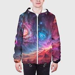 Куртка с капюшоном мужская На задворках вселенной, цвет: 3D-белый — фото 2