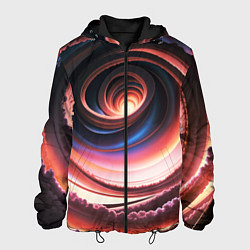 Куртка с капюшоном мужская Вихрь из звезд и облаков, цвет: 3D-черный