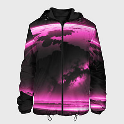 Мужская куртка Сай фай пейзаж в черно розовых тонах