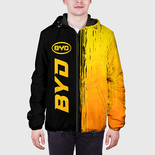 Мужская куртка BYD - gold gradient: по-вертикали / 3D-Черный – фото 3
