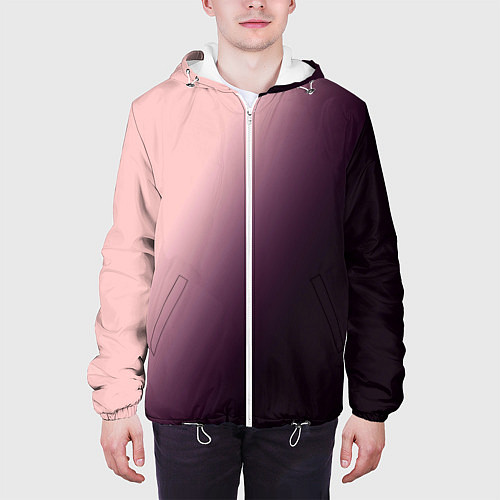 Мужская куртка Градиент пыльно-розовый / 3D-Белый – фото 3