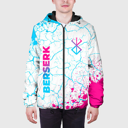 Мужская куртка Berserk neon gradient style: надпись, символ / 3D-Черный – фото 3