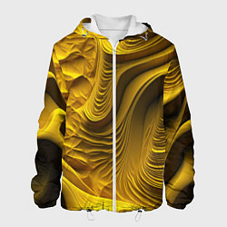 Куртка с капюшоном мужская Объемная желтая текстура, цвет: 3D-белый