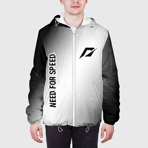 Мужская куртка Need for Speed glitch на светлом фоне: надпись, си / 3D-Белый – фото 3