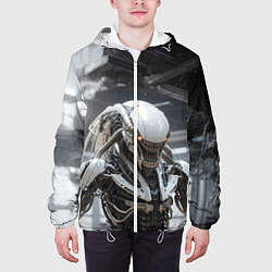 Куртка с капюшоном мужская Ксеноморф киборг, цвет: 3D-белый — фото 2