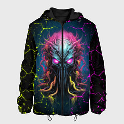 Куртка с капюшоном мужская Alien - neon style, цвет: 3D-черный