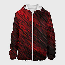 Куртка с капюшоном мужская Black red texture, цвет: 3D-белый