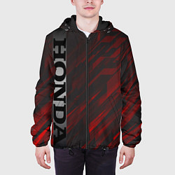Куртка с капюшоном мужская Honda silver line, цвет: 3D-черный — фото 2