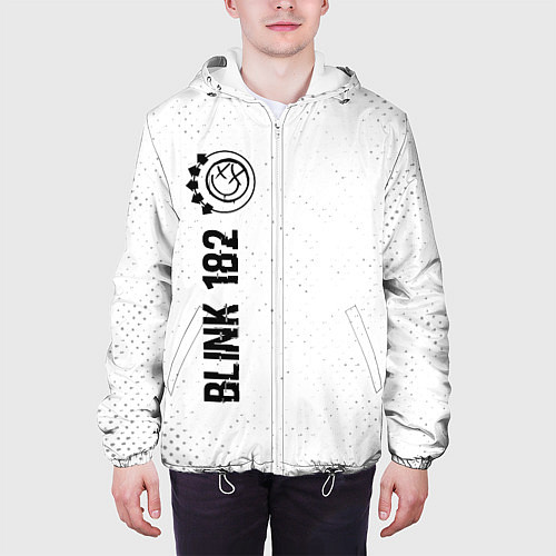 Мужская куртка Blink 182 glitch на светлом фоне: по-вертикали / 3D-Белый – фото 3