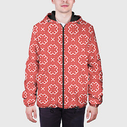 Куртка с капюшоном мужская Обережные Узоры - Орепей, цвет: 3D-черный — фото 2