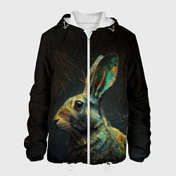 Куртка с капюшоном мужская Магический кролик, цвет: 3D-белый