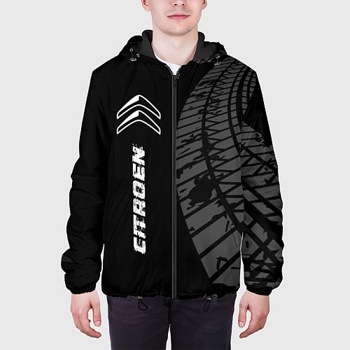 Мужская куртка Citroen speed на темном фоне со следами шин: по-ве / 3D-Черный – фото 3
