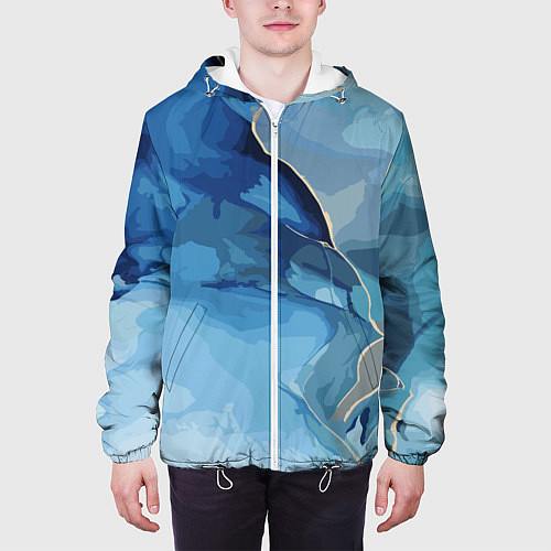 Мужская куртка Глубокая синева / 3D-Белый – фото 3