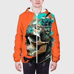 Куртка с капюшоном мужская Art skull - irezumi - Japan, цвет: 3D-белый — фото 2