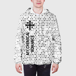 Куртка с капюшоном мужская My Chemical Romance glitch на светлом фоне: по-вер, цвет: 3D-белый — фото 2