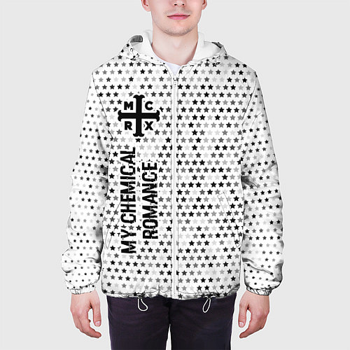 Мужская куртка My Chemical Romance glitch на светлом фоне: по-вер / 3D-Белый – фото 3